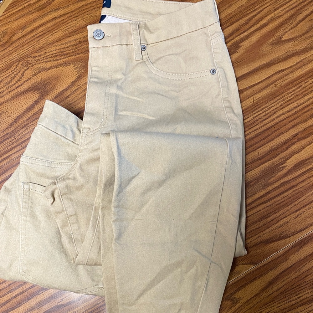 Khaki school uniform pants two pair for one price. Curvy pants stretch